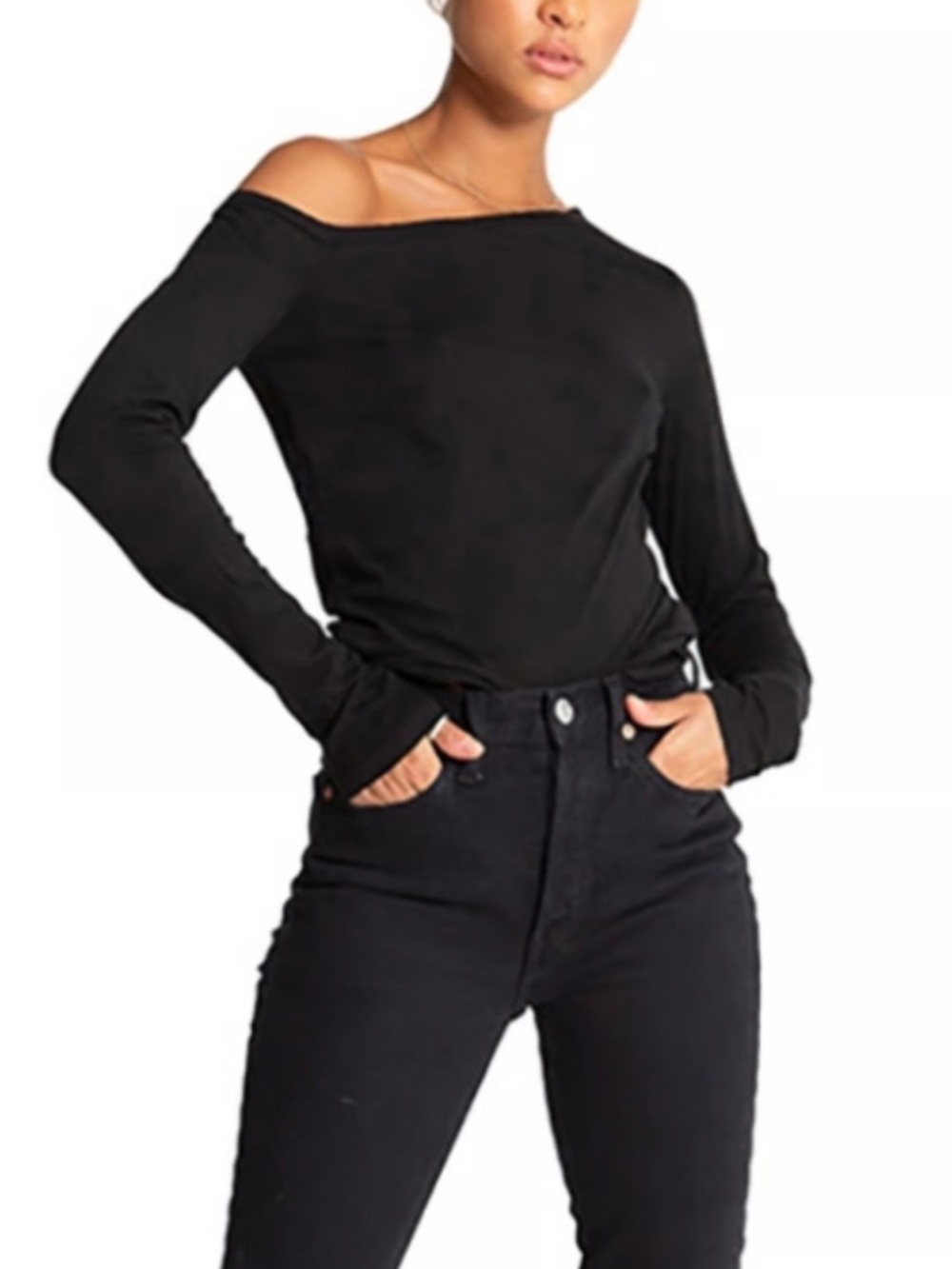 NWT n:philanthropy Lyon Off The Shoulder top Black Size L